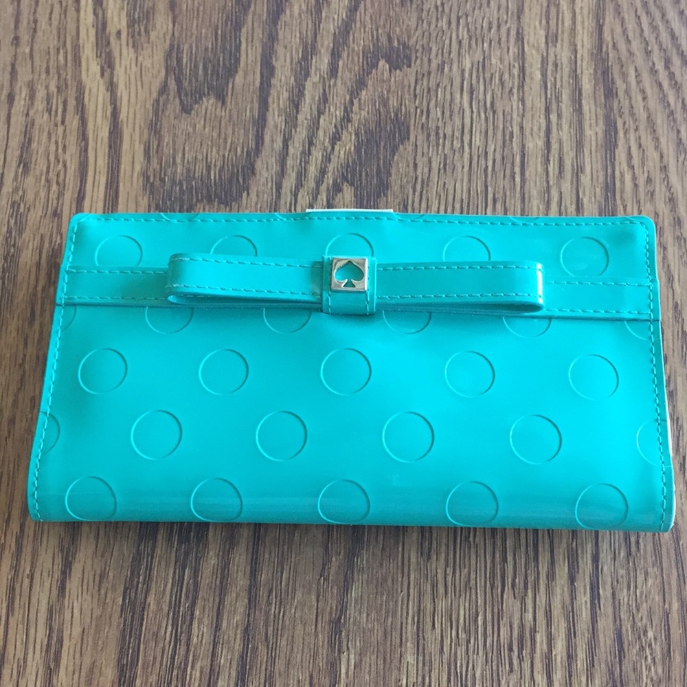 Kate Spade green polka dot wallet